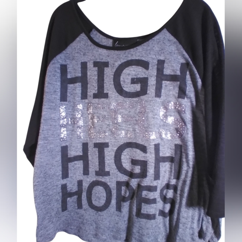 Lane Bryant High Heels High Hopes Graphic Jersey T Shirt Size 18/20 Mob Wife